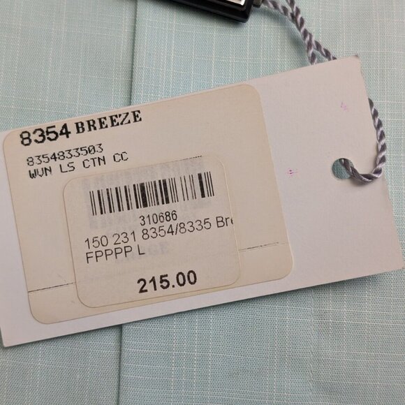 NWT $215$ ST. CROIX Shirt Button Down Long Sleeve Mens L Breeze Pale Blue Green - Picture 5 of 6